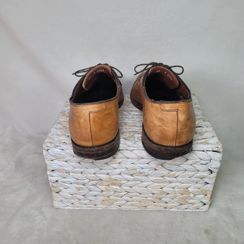 Allen Edmonds Boulevard Brown Leather Cap Toe Brogue Oxford Shoes 12D Business